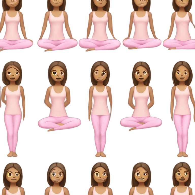 Straight hair Brunette tan yoga girl light pink clothes  emoji