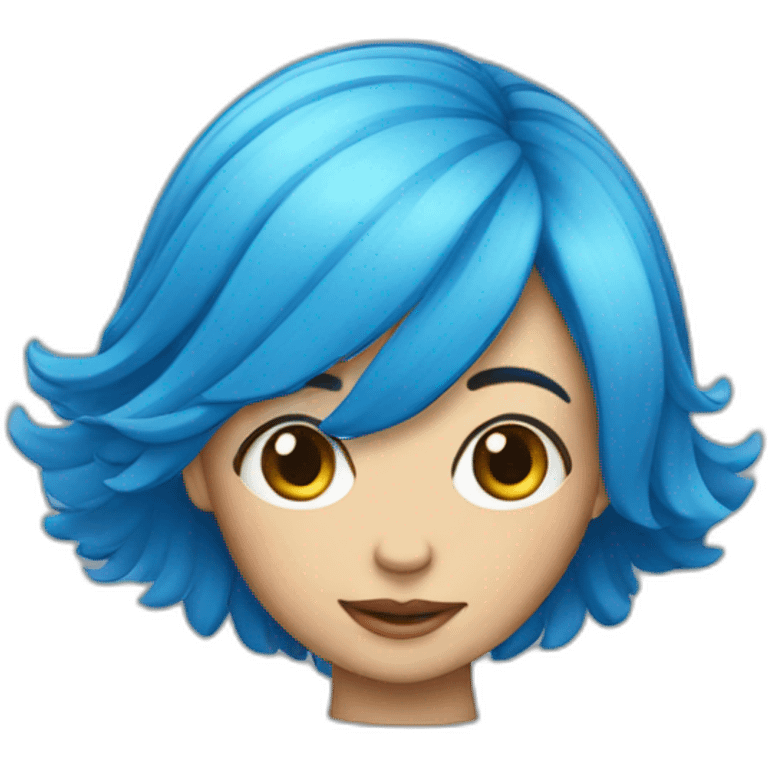 Blue hair girl emoji