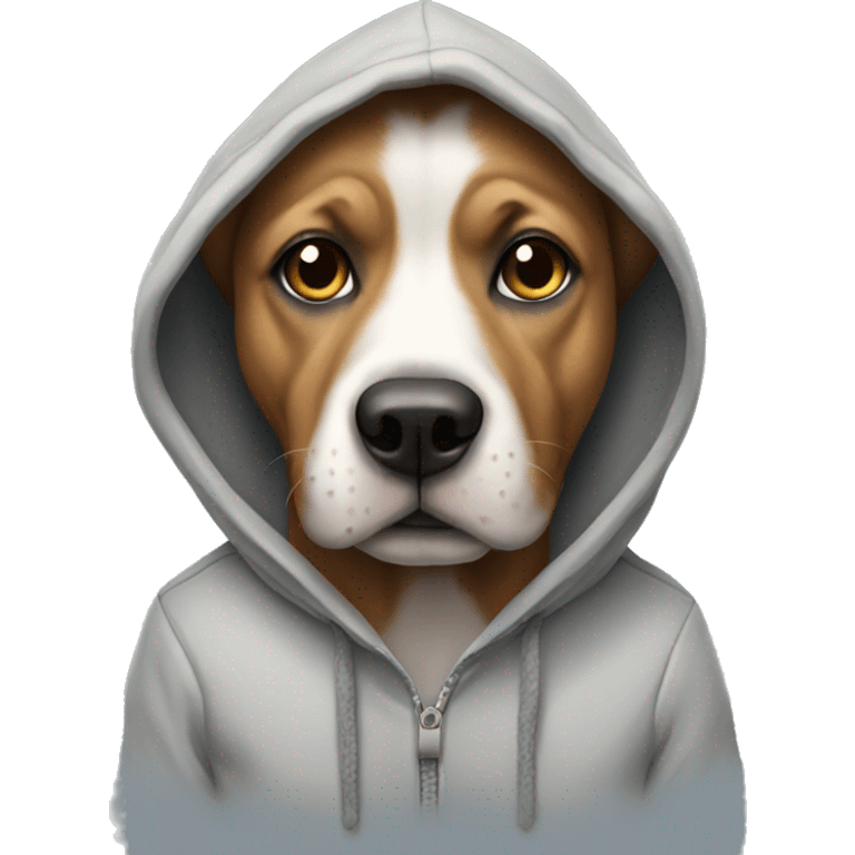 Dog wearing hoodie emoji