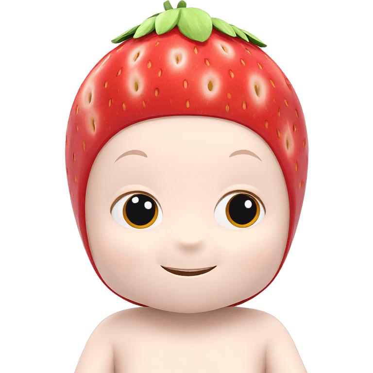 smiling girl with strawberries emoji