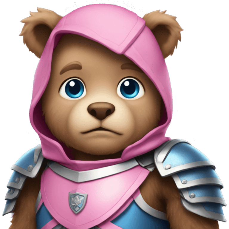 Blue eyed bear in pink armor  emoji