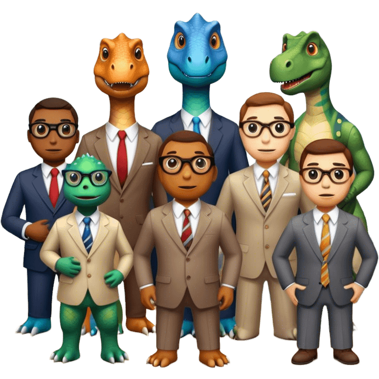 dinosaurs working in an office emoji