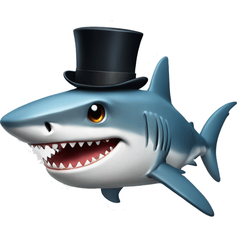 shark with tophat emoji