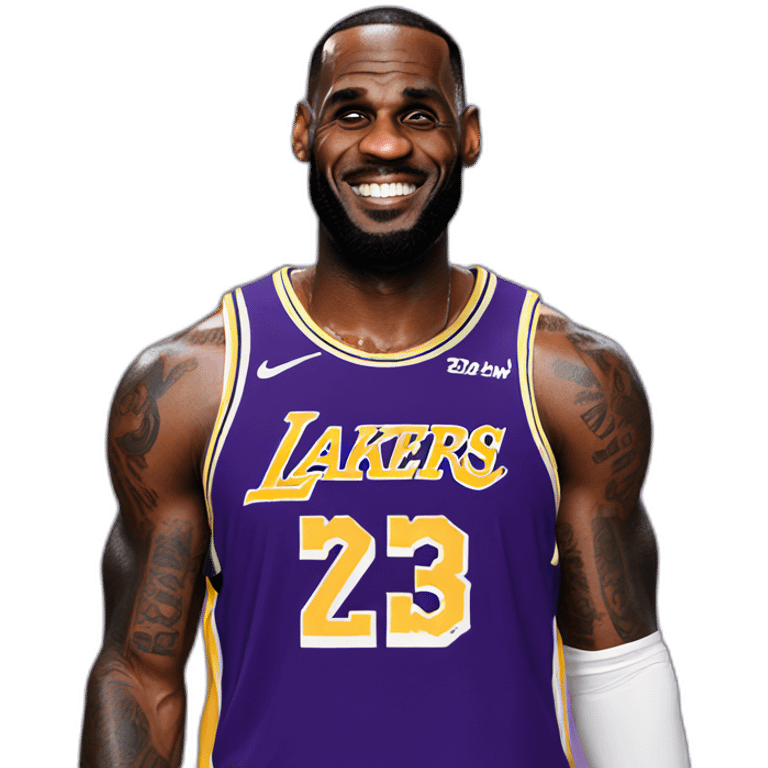 Lebron james with lakers shirt emoji