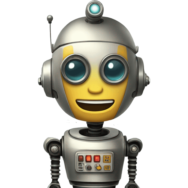 retro robot smiling retro emoji