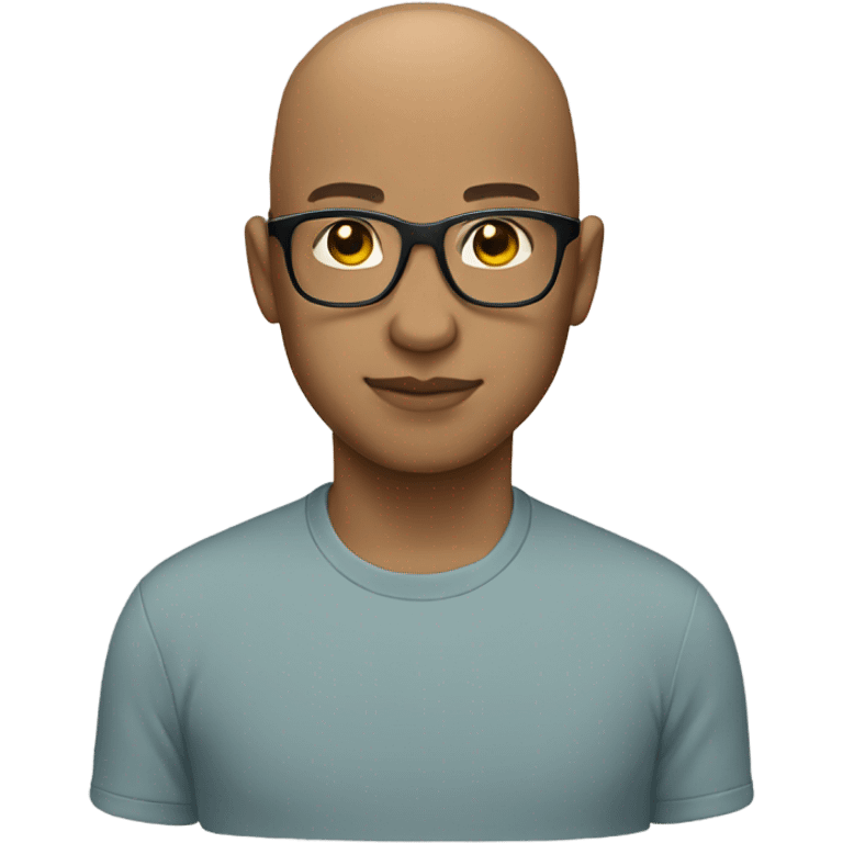 Bald light skinned glasses  emoji