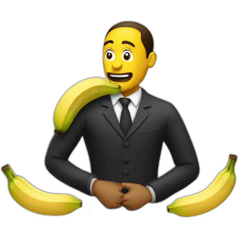 homme noir qui mange une banane emoji