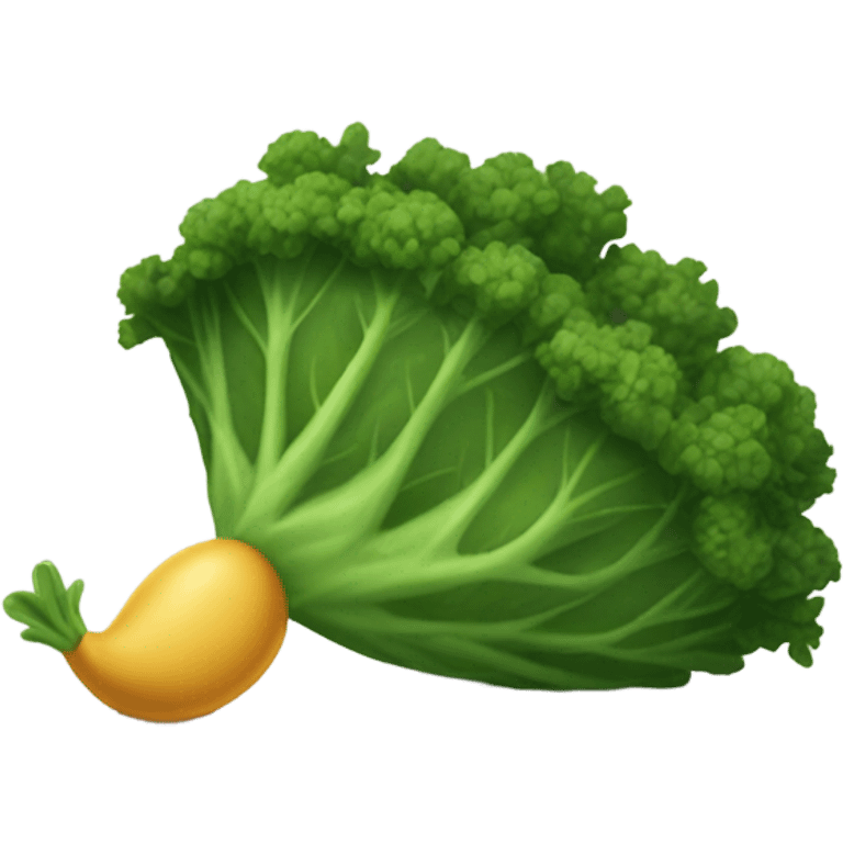 a grub being thrown by kale emoji