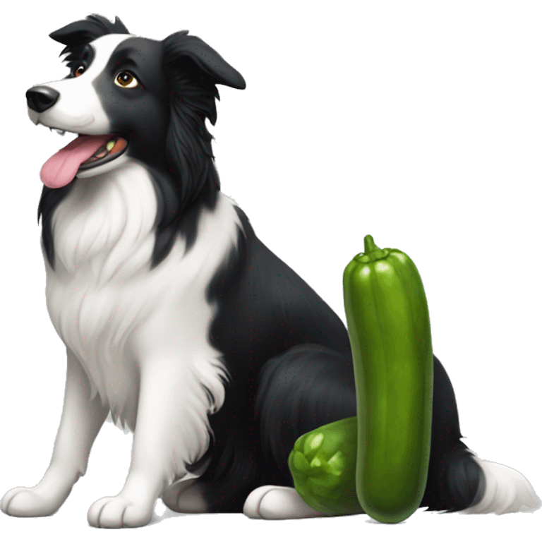 Border collie and pickle emoji