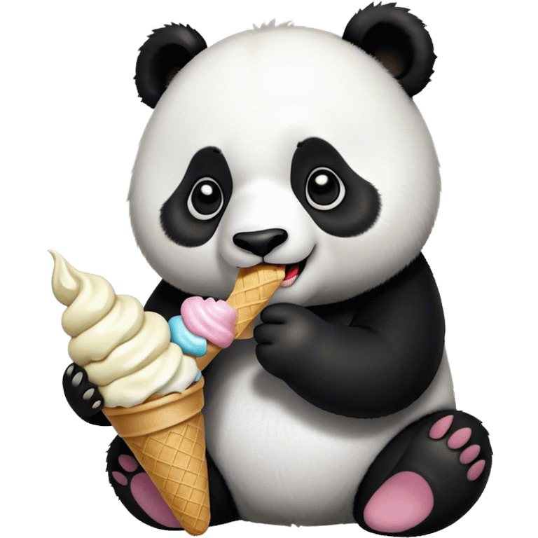 Panda eating ice cream emoji