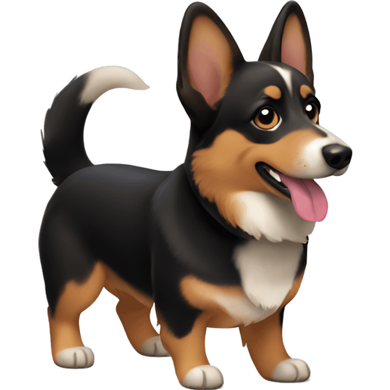 Black brown corgi German shepherd  emoji