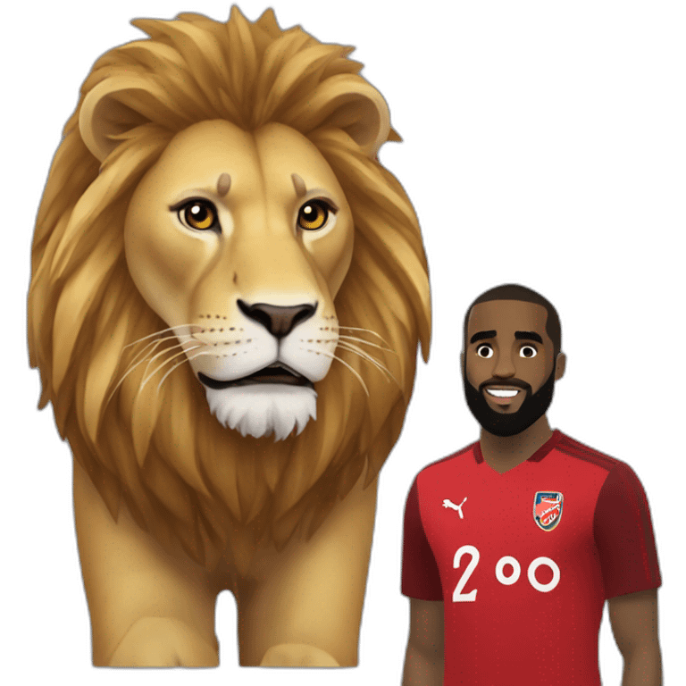 Alexandre lacazette sur un lion emoji