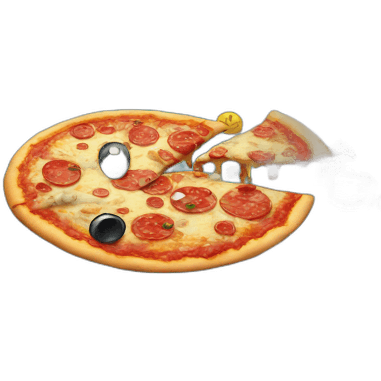 pacman eating pizza emoji