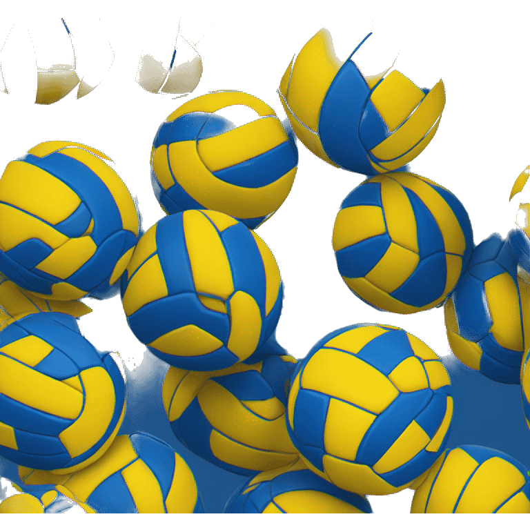 FIVB yellow and blue volleyball striped v300w emoji