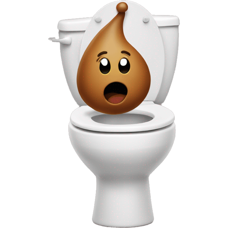 Poop emoji dancing on a toilet emoji