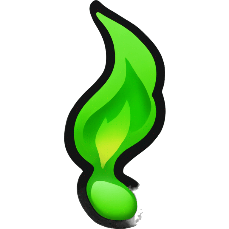 green fire with balck background emoji