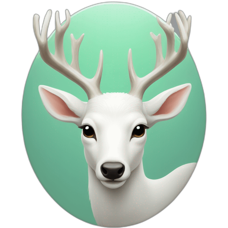 white deer in the bright mirror emoji