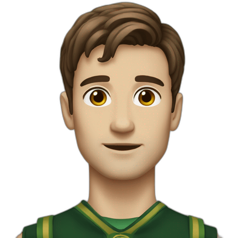 Brown hair brown eyes slytherin man emoji