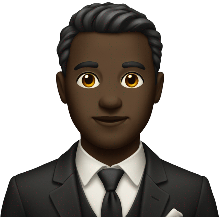 dapper dark-skinned male portrait emoji