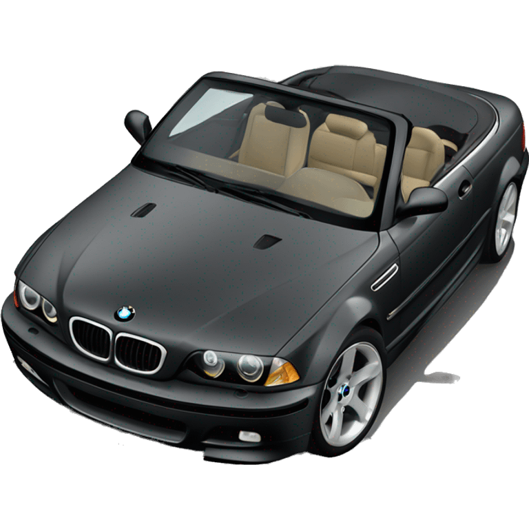 Dark gray BMW E46 convertible black interior emoji