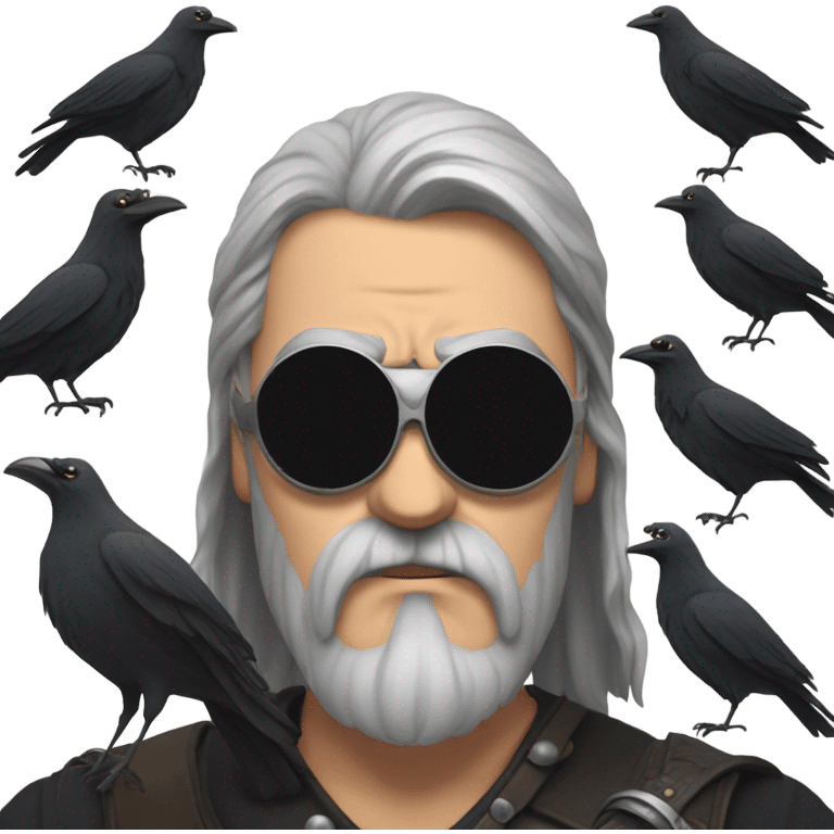 Odin 1 eye patch and crows  emoji