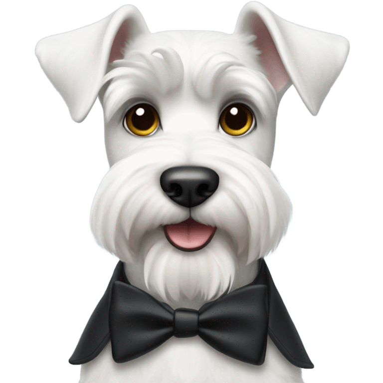 White Schnauzer wearing a tuxedo emoji