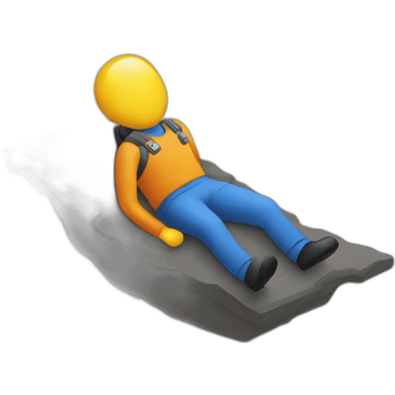 person on ground in high gravity facing left emoji