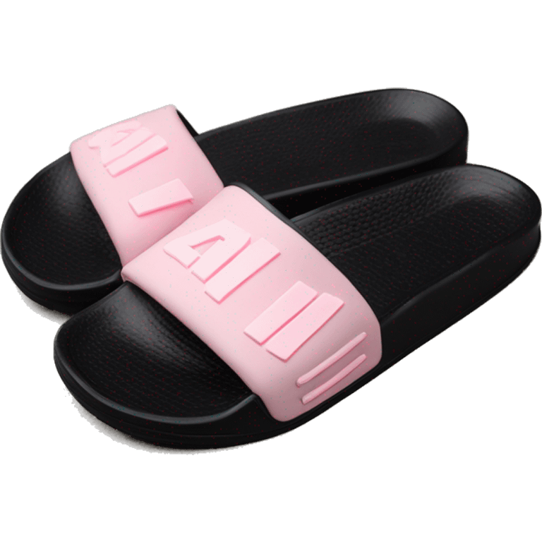 adidas adilettes sandals comfort pink cloud and black emoji