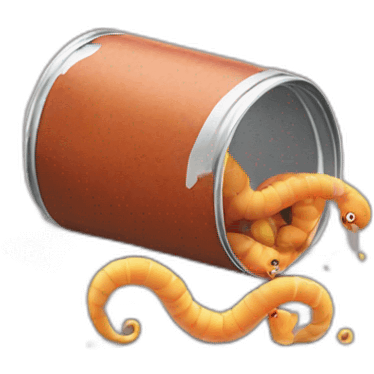 worms coming out of a can emoji