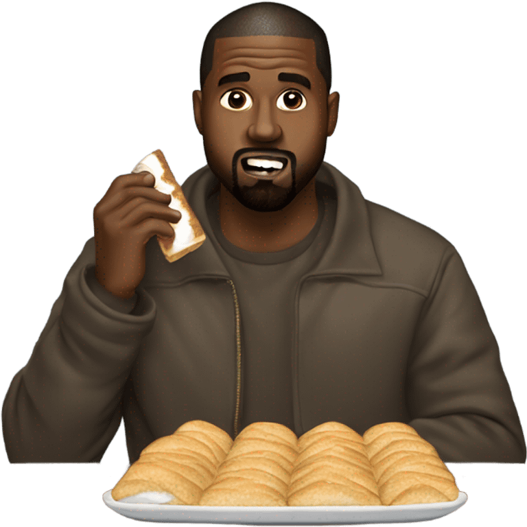 Kanye west eating smores emoji