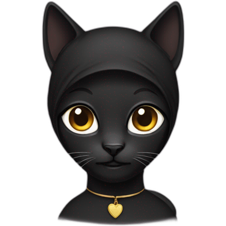 Black cat Muslim. emoji