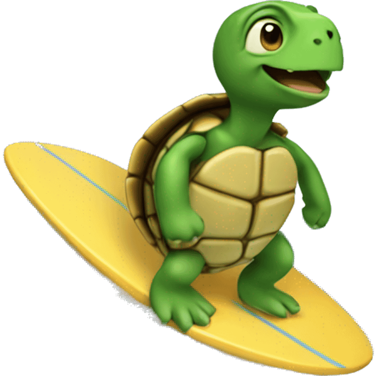 Turtle surfing emoji