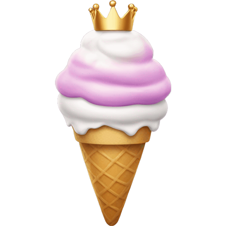 ice cream with queen crown emoji