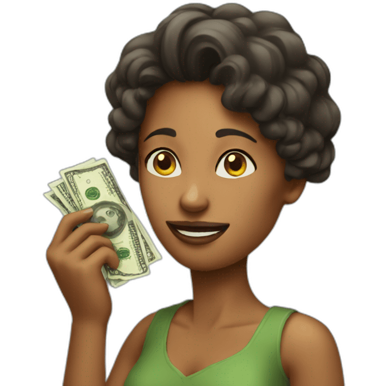 woman givingng money emoji