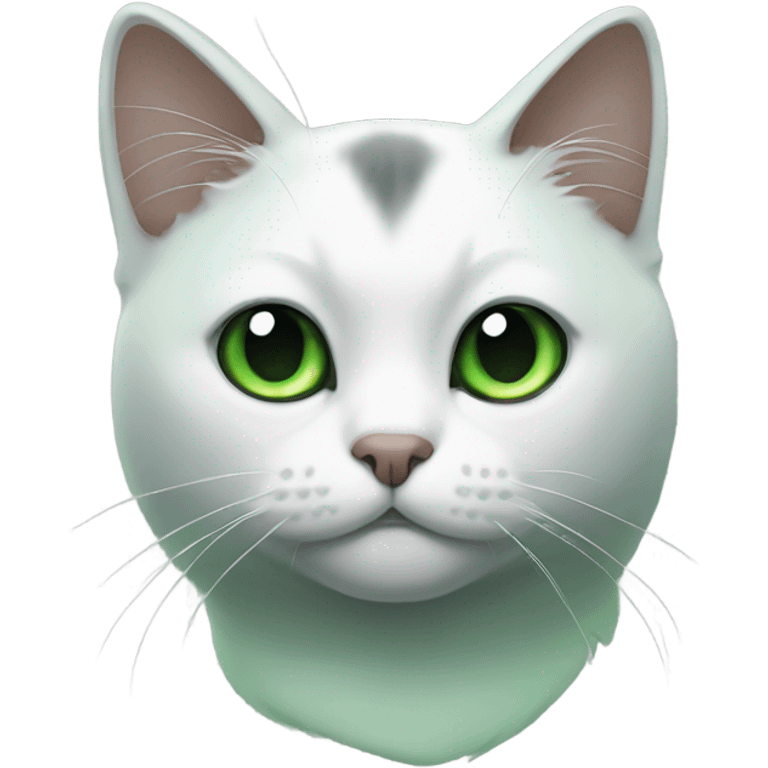 Black, white and  eyes green cat emoji