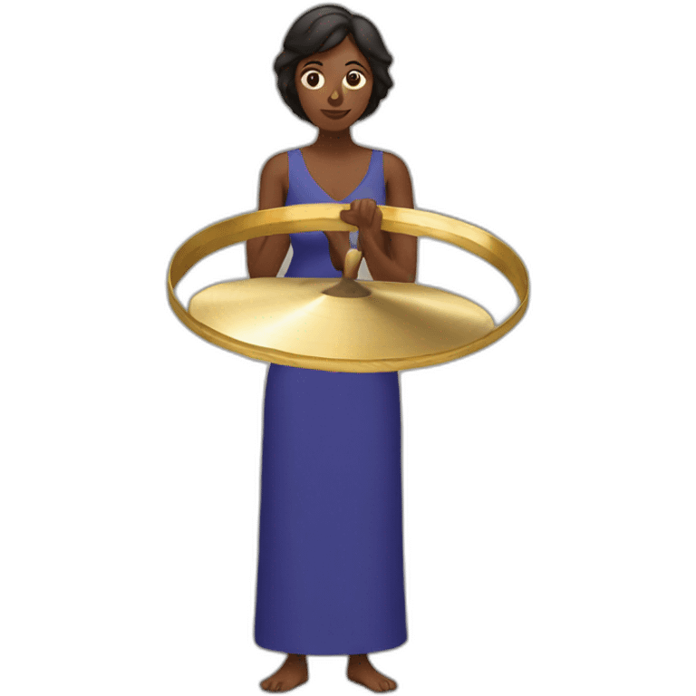 woman holding a gong emoji