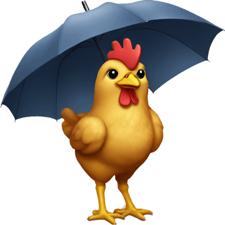 chicken with umbrella emoji