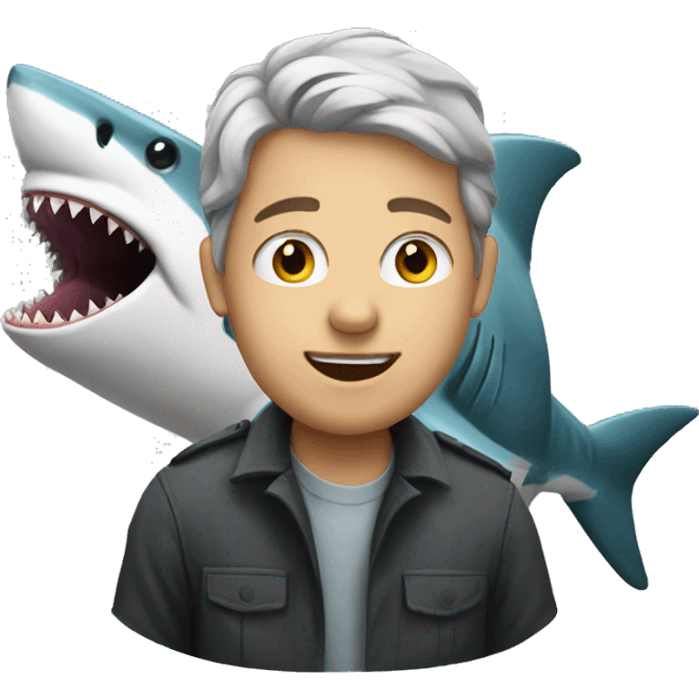 Whit person shark emoji