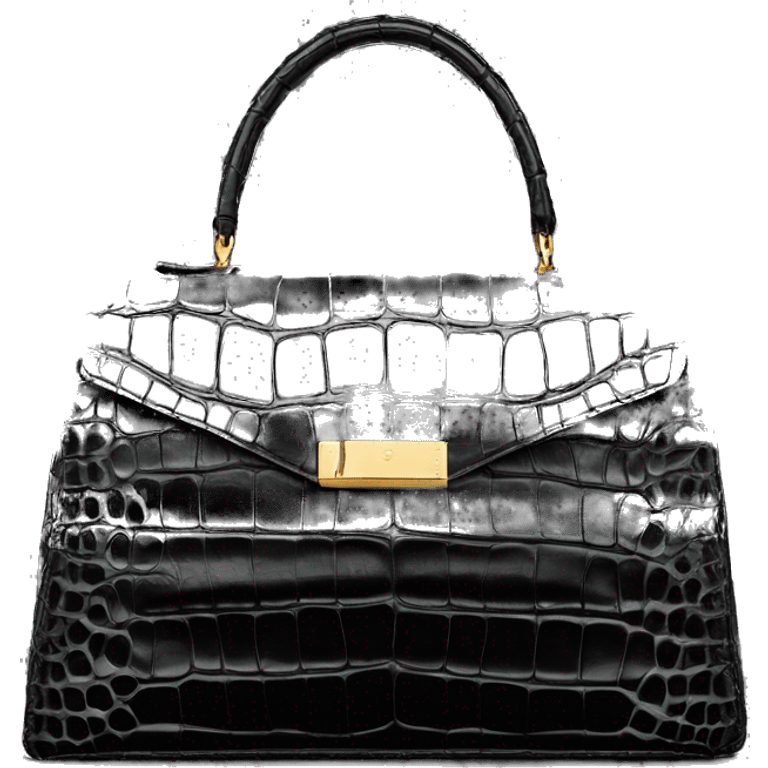 Kelly pochette crocodile black bag emoji