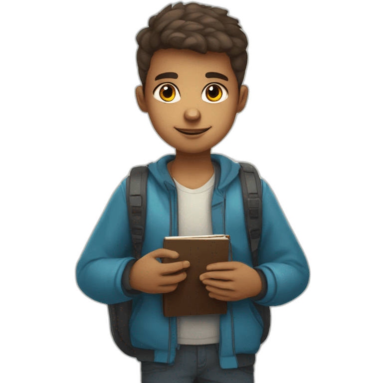 christian boy with ukranian flag colors on face holding passport and bible in hands emoji