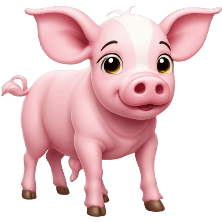 Piglet riding bull emoji