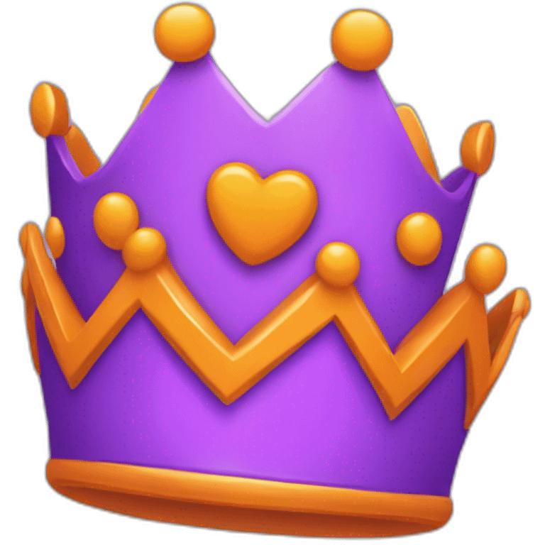 Couronne avec du violet et orange emoji