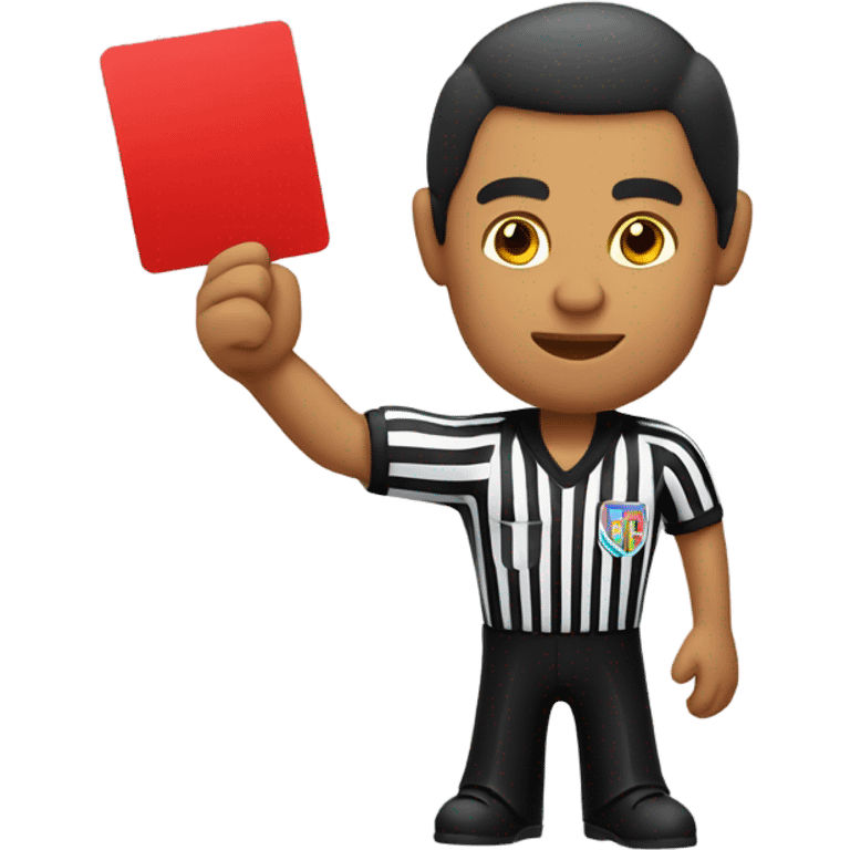 latino referee showing red card emoji