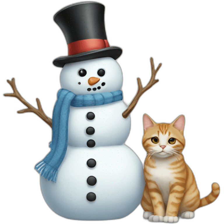 snowman on a cat emoji