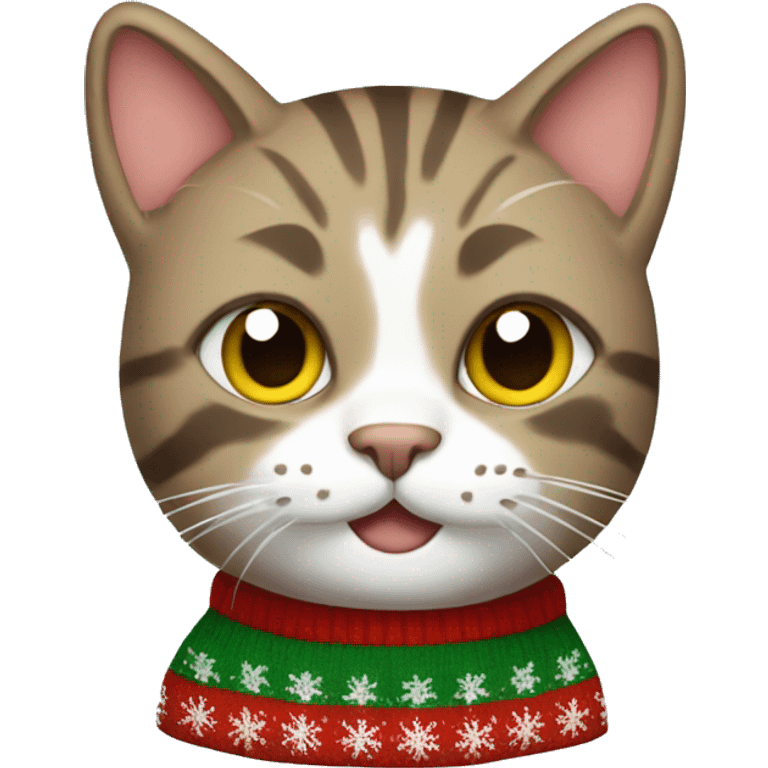 cat wearing christmas sweater emoji