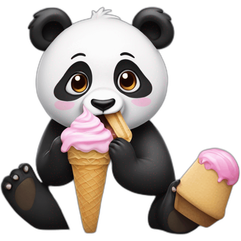 Panda eating ice cream emoji