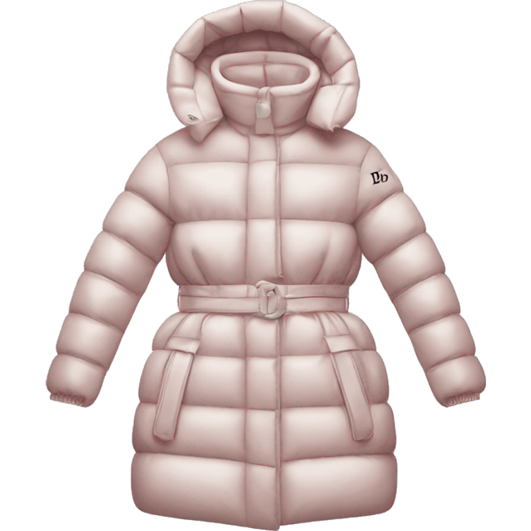 Dior puffer coat with logo emoji