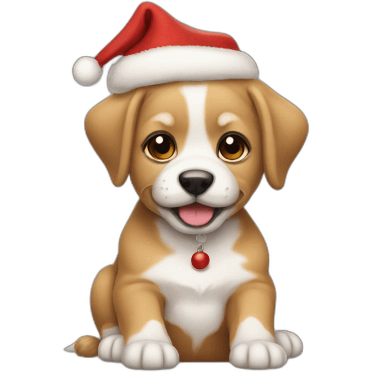 a cristmas puppy emoji