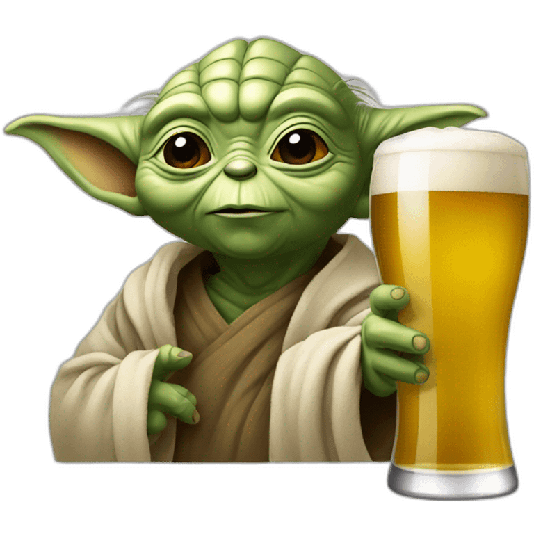 Yoda avec une bière emoji