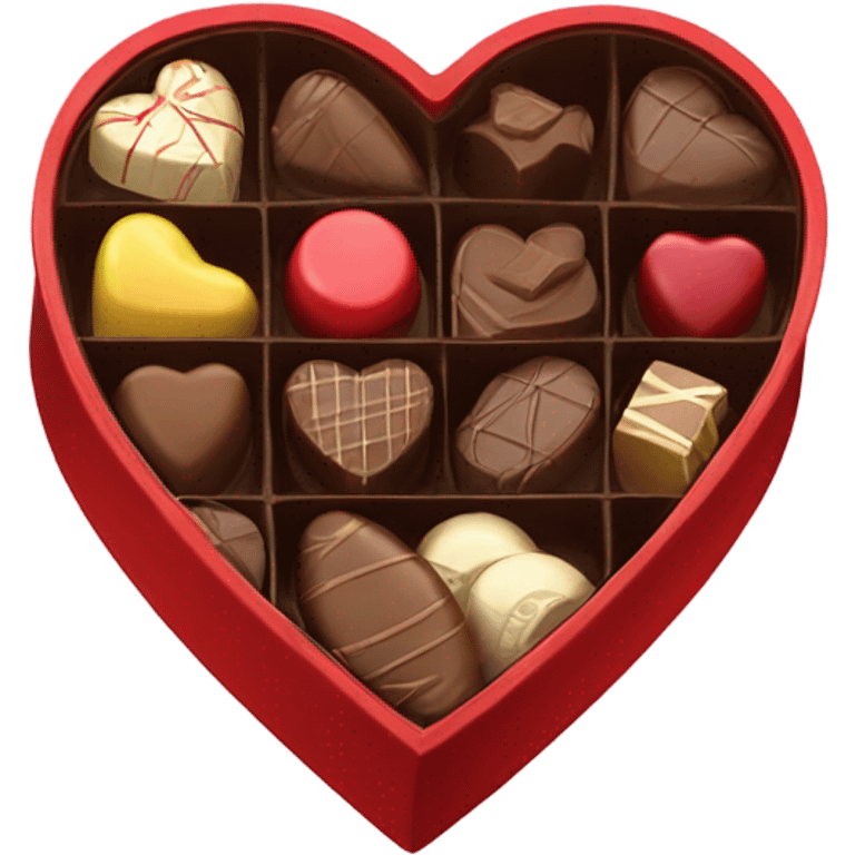 Red heart shaped box of chocolates  emoji